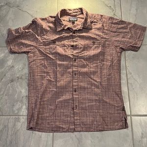 Patagonia Back step hemp blended shirt medium purple textured